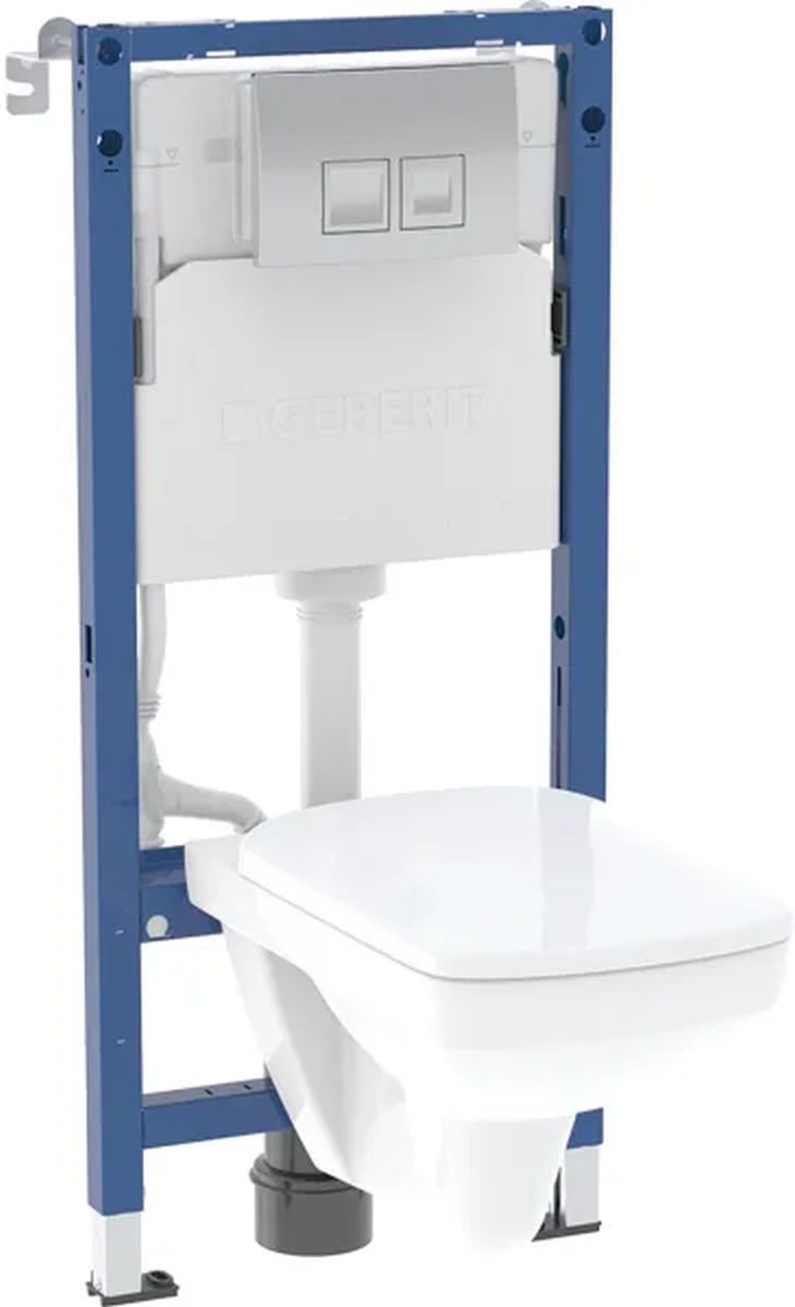 Geberit Duofix Basic kit châssis avec cuvette, abattant et bouton 118.340.21.3