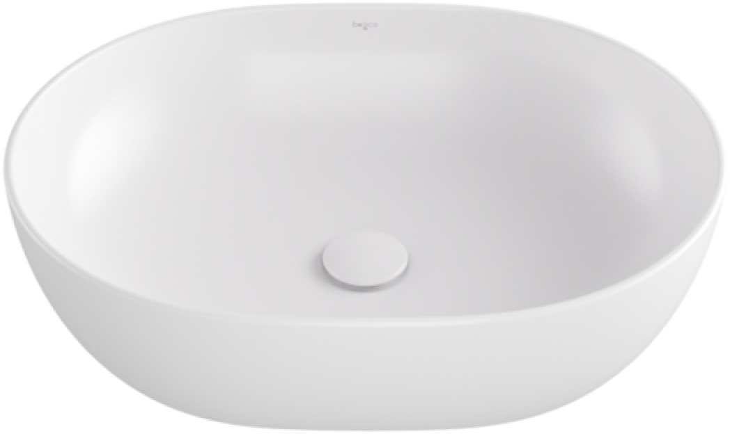Besco Moya lavabo 48.5x35 cm ovale à poser blanc brillant UNC-49-MOB