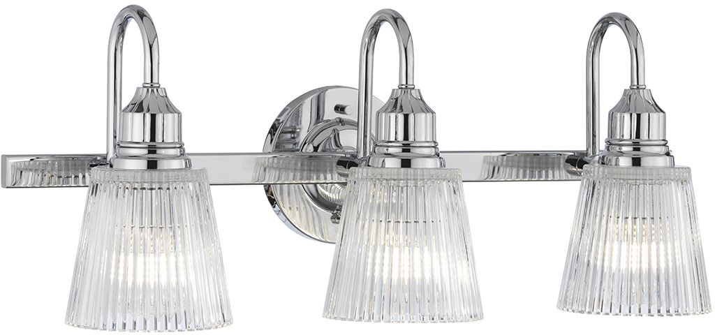 Quintiesse Addison applique murale 3x3 W chrome-transparent QN-ADDISON3-BATH
