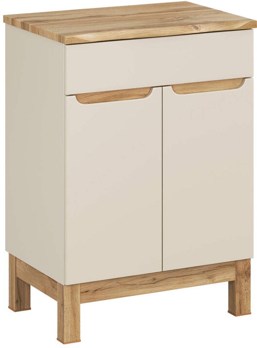 Set armoire Comad Bali Cashmere BALI CASHMERE 82-60-46-2D, plan de travail suspendu Comad Nature Wotan NATURE WOTAN 89-60-46 M