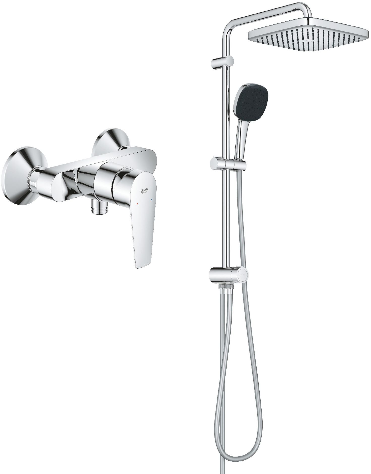 Set ensemble de douche Grohe Vitalio Comfort 26698001, mitigeur de douche Grohe Start Edge 24197001