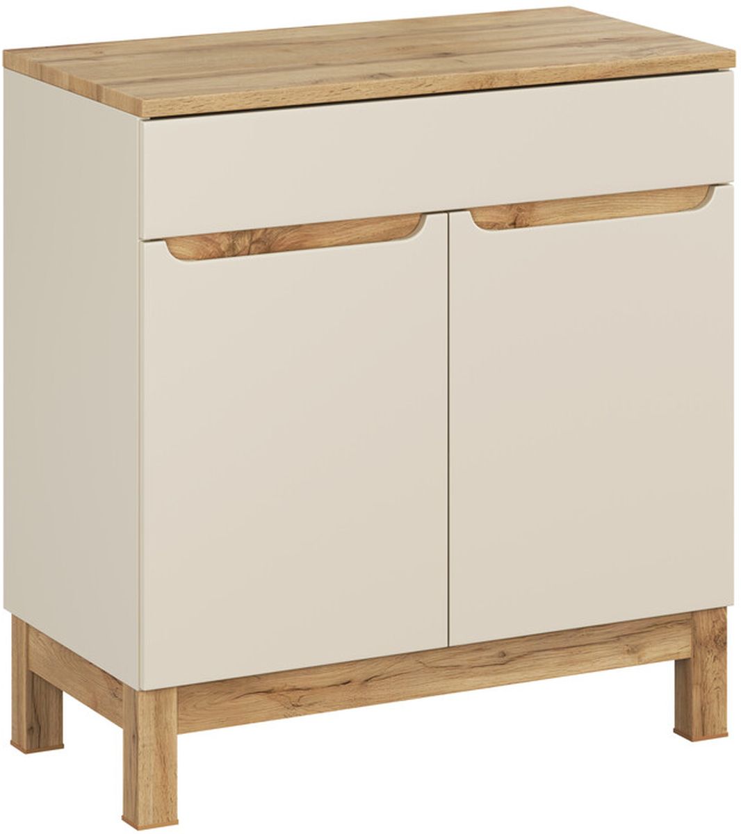 Set armoire Comad Bali Cashmere BALI CASHMERE 82-80-46-2D, plan de travail suspendu Comad Adel Oak BLAT UN. 89-80-B WOTAN
