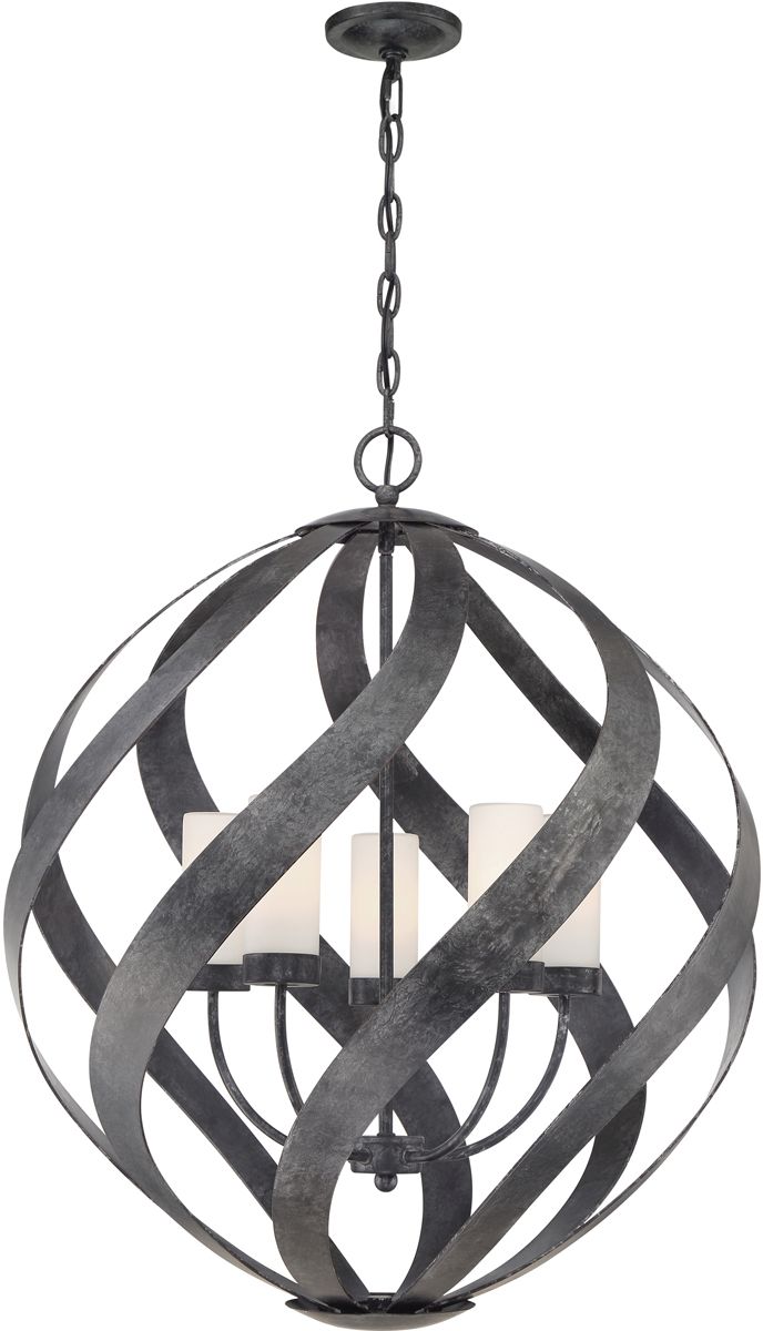 Quintiesse Blacksmith lampe suspendue 5x40 W noir-opale QN-BLACKSMITH-5P-OBK