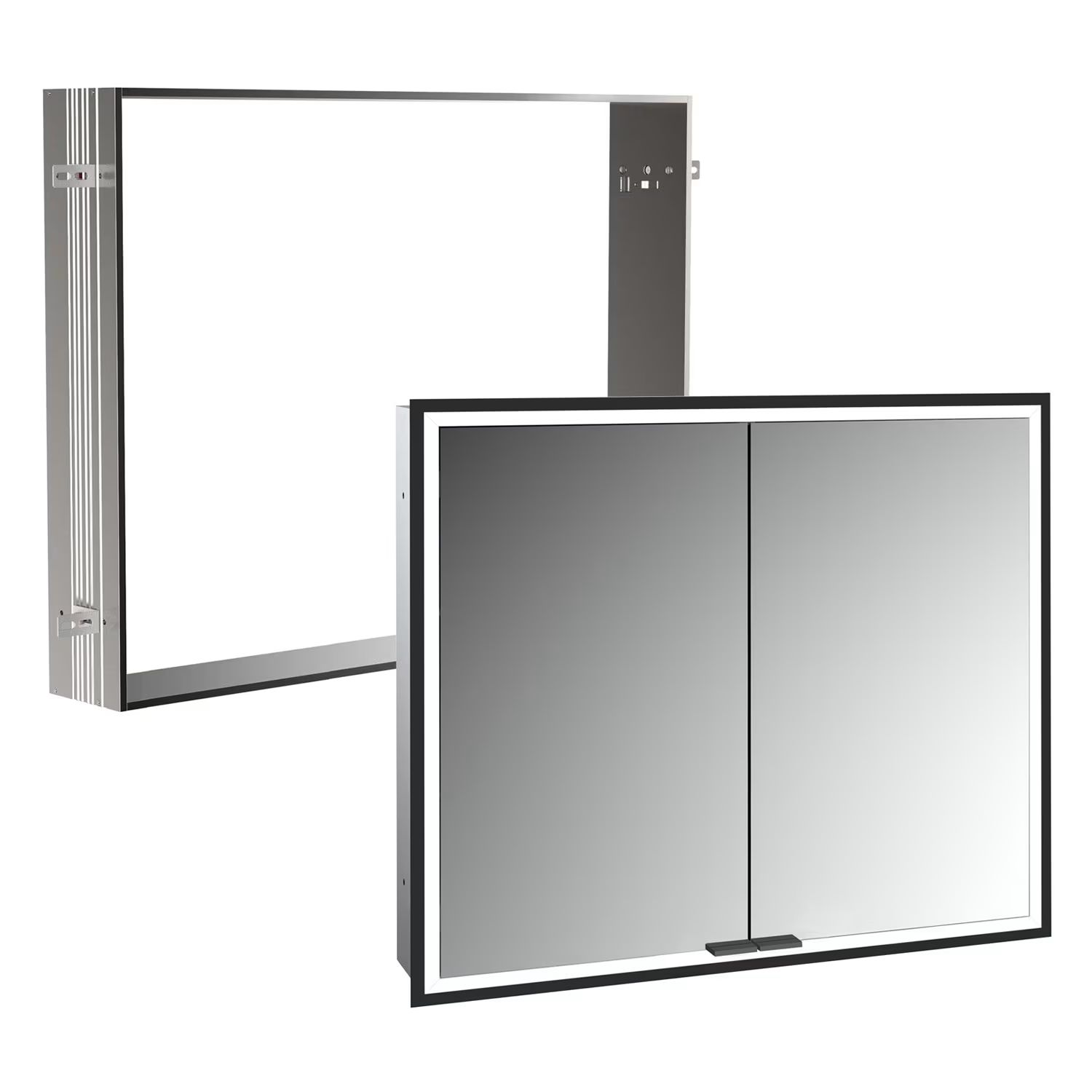 Set armoire Kronenbach Cube 2.0 KB100225MB, cadre pour installation de miroir encastré Kronenbach Cube 2.0 NU1000030NU