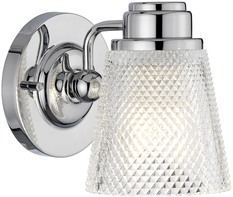 Quintiesse Hudson applique murale 1x3 W chrome-transparent QN-HUDSON1-BATH