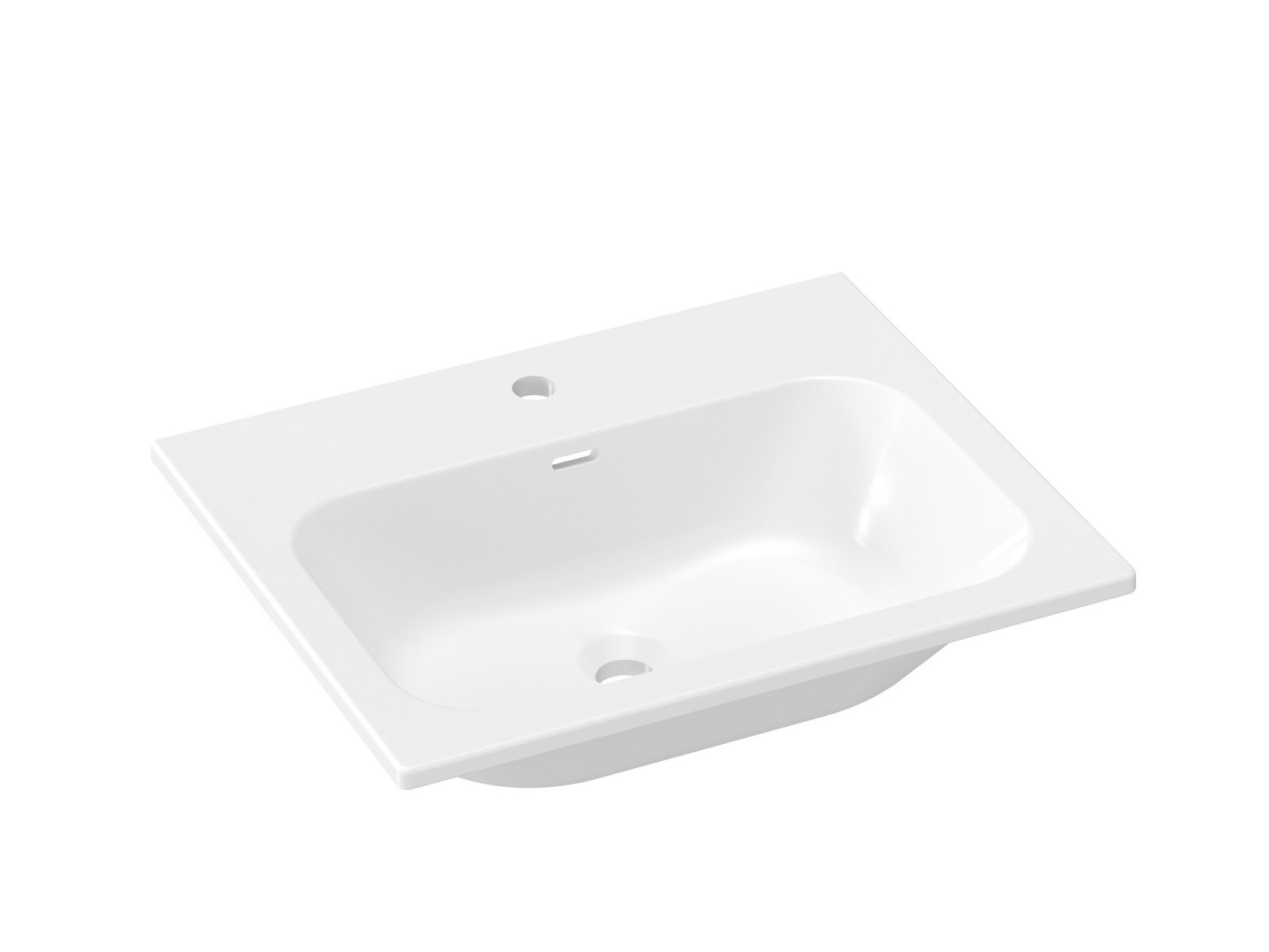 Ravak Chrome lavabo 60.5x49 cm rectangulaire de meuble blanc brillant XJX01160008