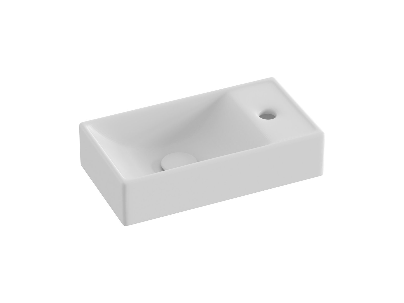 Ravak Veda lavabo 40.8x22.2 cm rectangulaire classique blanc brillant XJXP1240000
