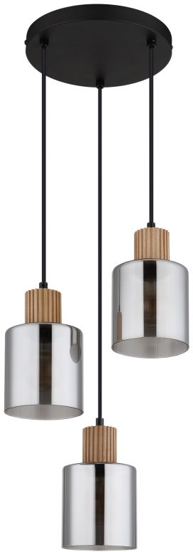 Globo Lighting Aleidis lampe suspendue 3x25 W noir-fumé 15768-3H