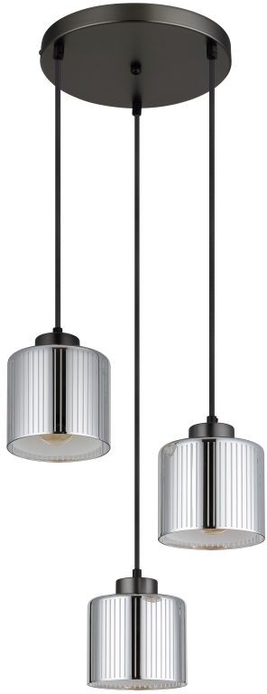 Globo Lighting Felicia lampe suspendue 3x60 W noir-chrome 16056-3HR
