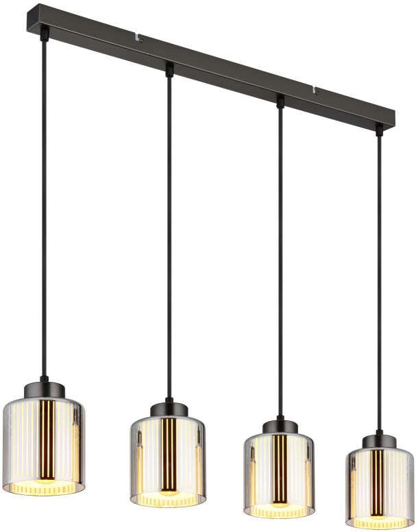 Globo Lighting Felicia lampe suspendue 4x60 W noir-chrome 16056-4H