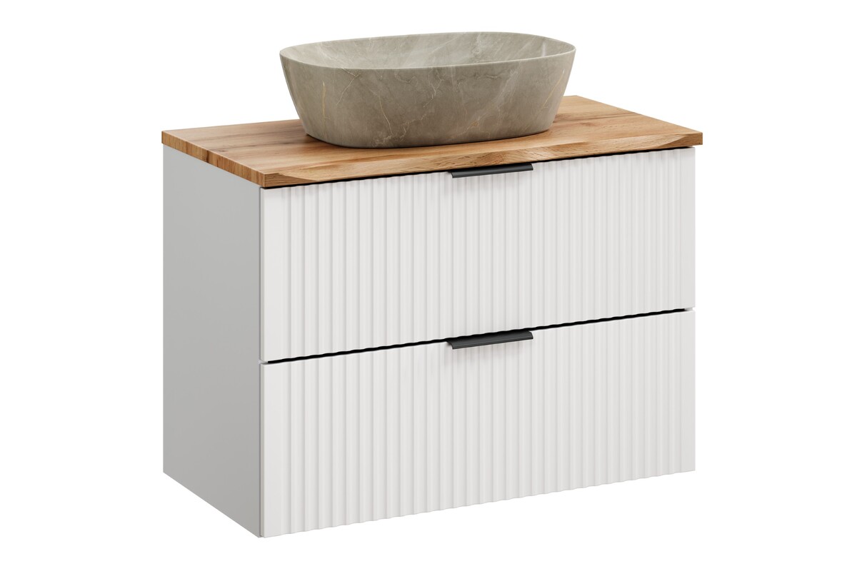 Set armoire Comad Adel White ADEL WHITE 82-80-B-2S, lavabo Comad Anna UN-ANNA-MY1, NATURE WOTAN 89-80-46 M