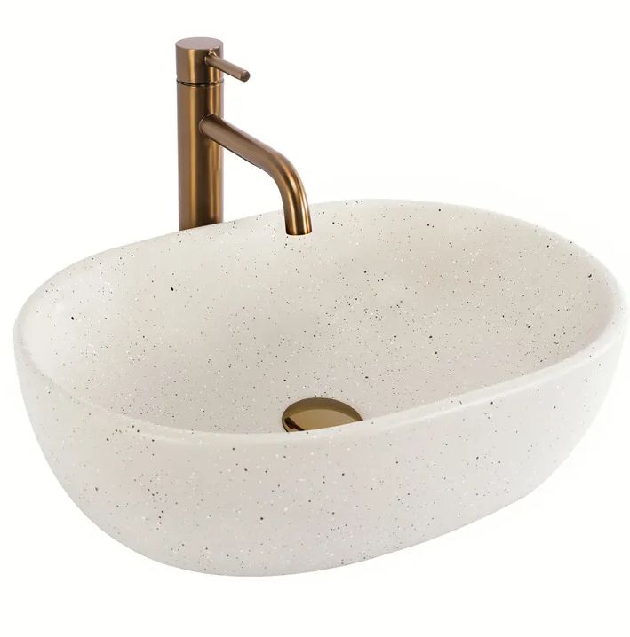 Rea Amelia lavabo 48x34.5 cm ovale à poser marron/beige REA-U8480