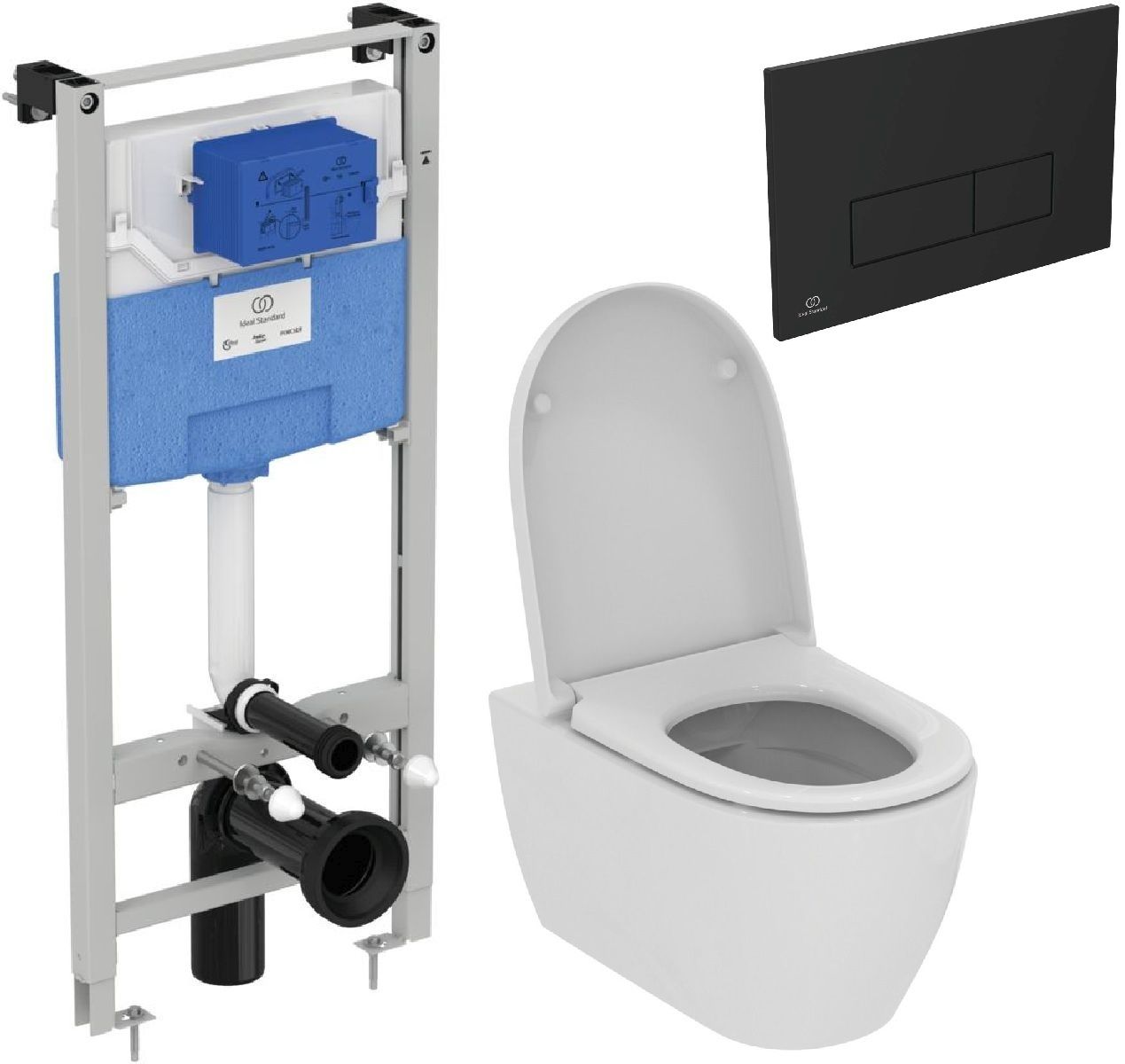 Set ensemble Combi-Pack avec abattant Ideal Standard i.Life O T572501, châssis encastré Ideal Standard Prosys R020467, R0121A6