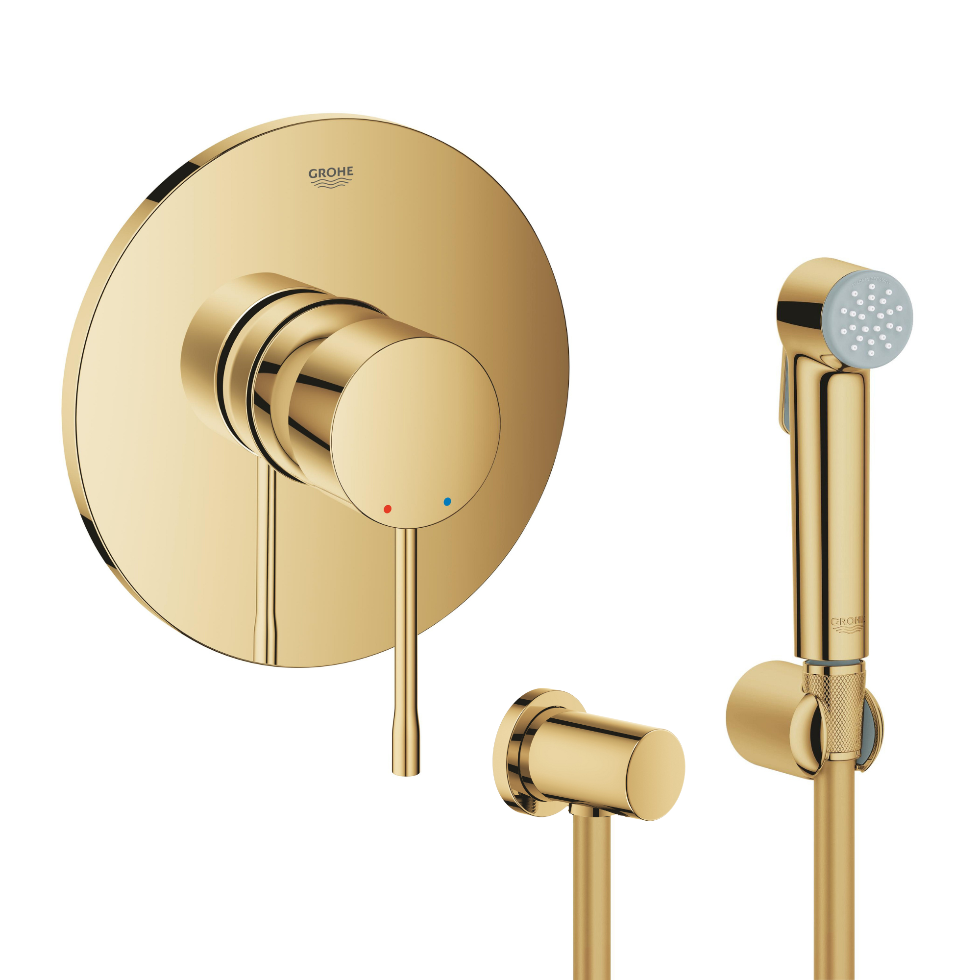 Set mitigeur de douche Grohe Essence 24057GL1, kit de douchette bidet Grohe Tempesta 27513GL1, 27057GL0