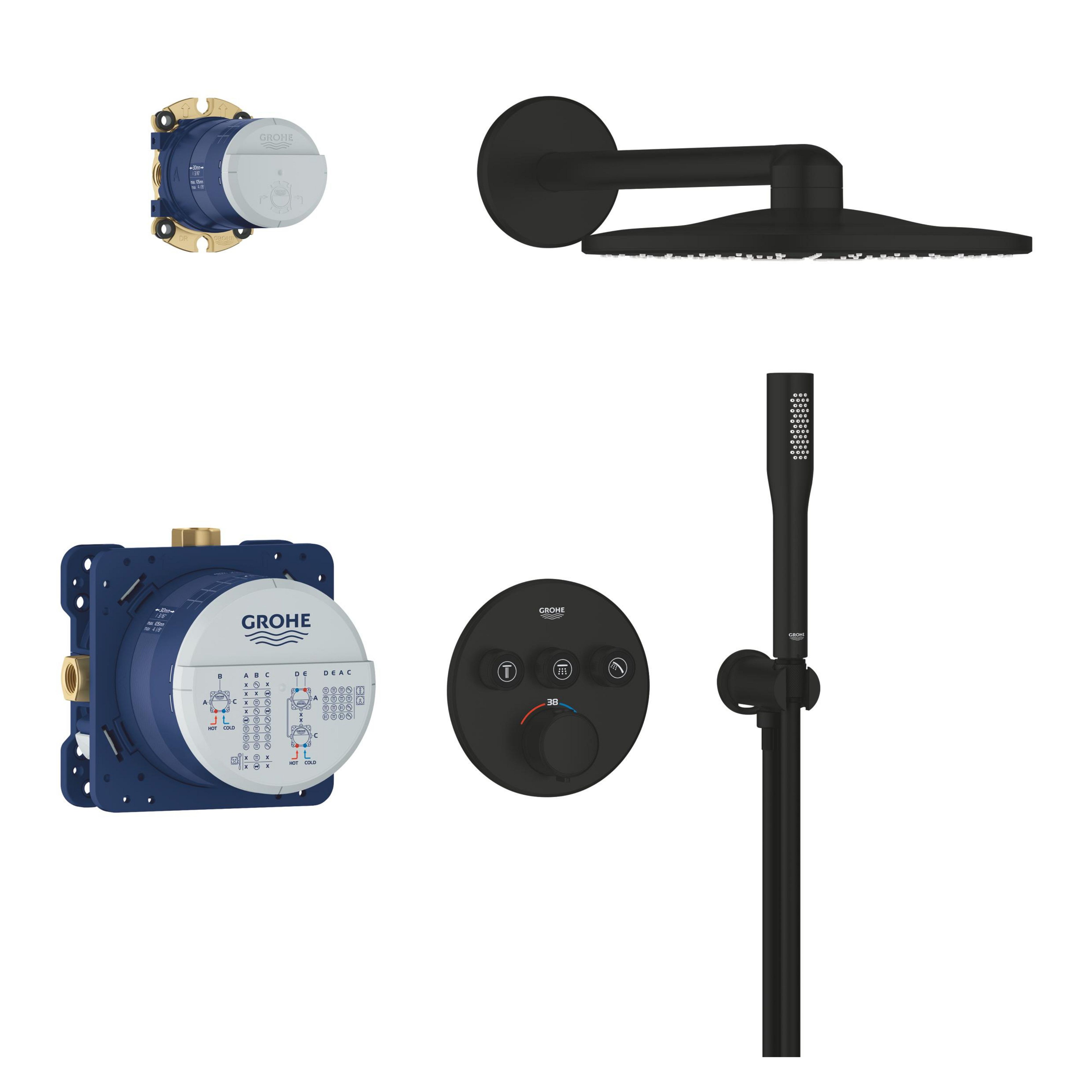 Grohe Precision Smartcontrol kit baignoire-douche encastré avec thermostat oui noir 348742430