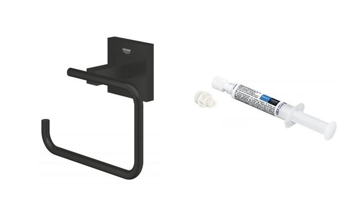 Set porte-papier toilette Grohe Start Cube 409782430, colle Grohe QuickGlue 41127000