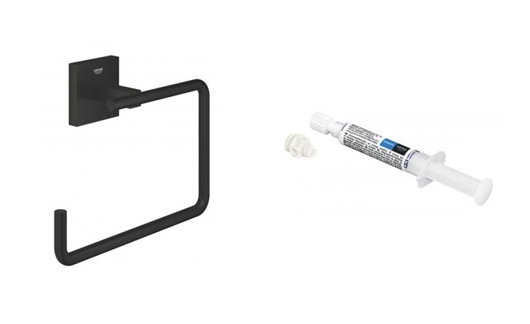 Set porte-serviettes Grohe Start Cube 409752430, colle Grohe QuickGlue 41127000