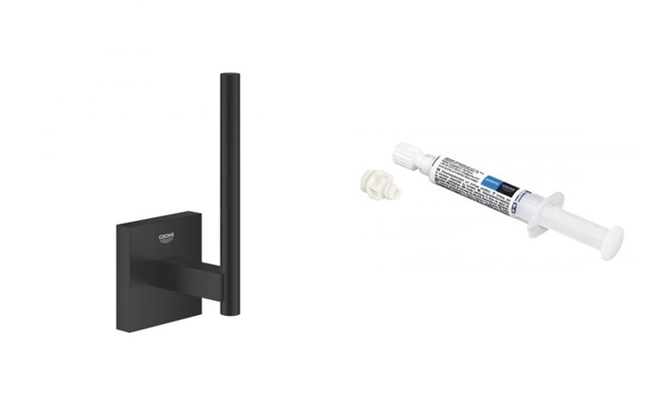 Set porte-papier toilette Grohe Start Cube 409792430, colle Grohe QuickGlue 41127000