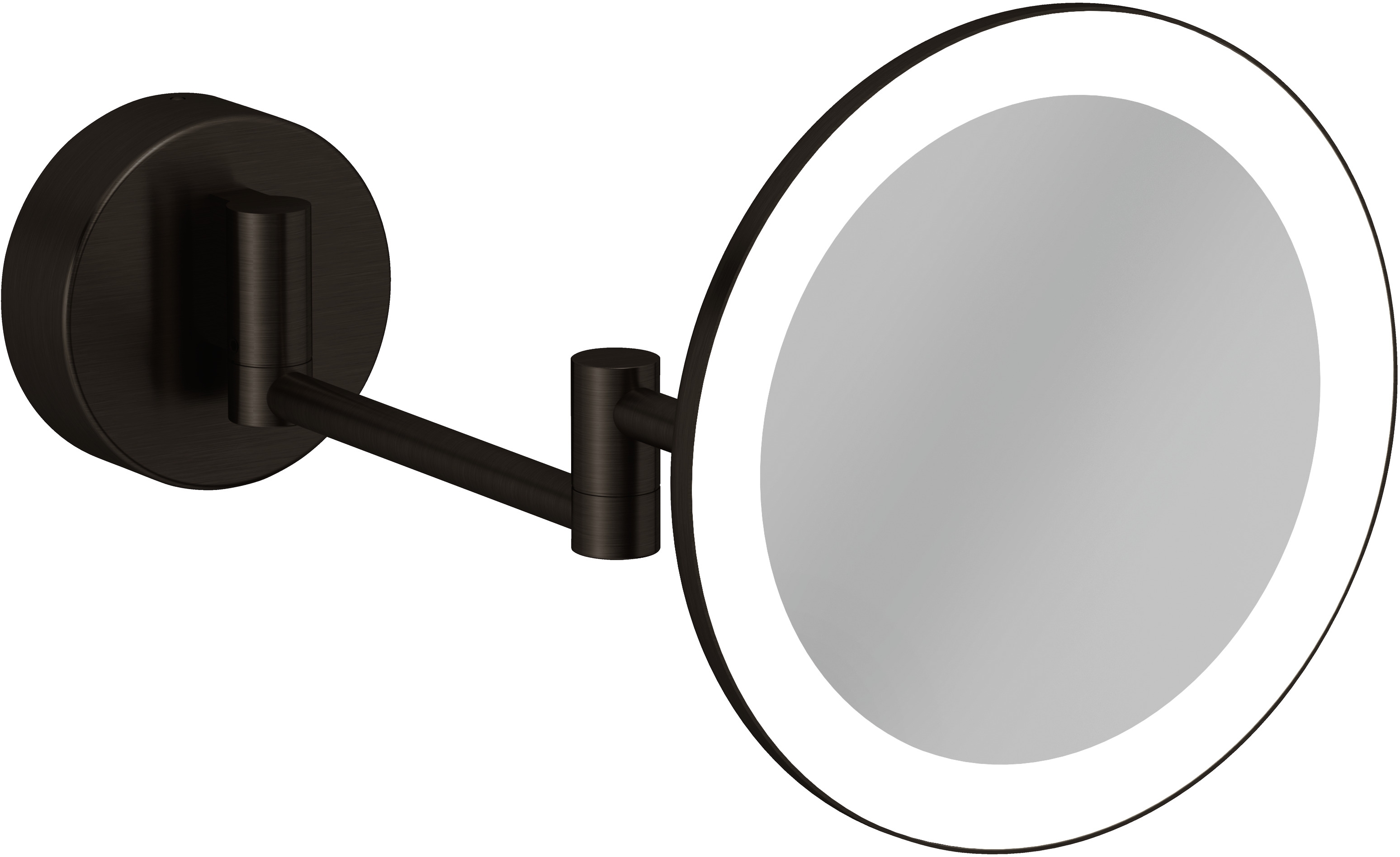 Kludi Vela R miroir cosmétique 20.2x20.2 cm arrondi avec éclairage noir 58995N2W