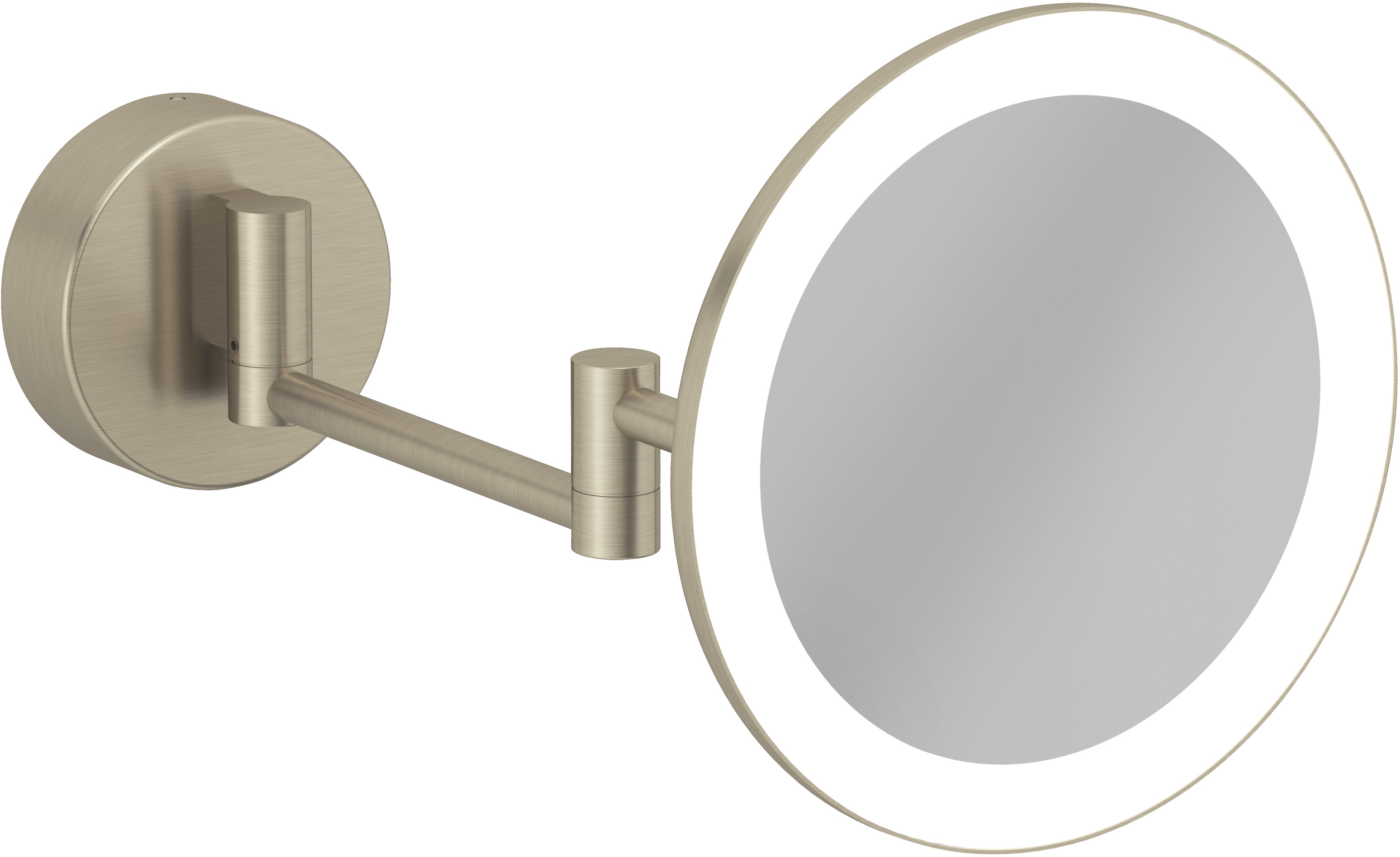 Kludi Vela R miroir cosmétique 20.2x20.2 cm arrondi avec éclairage nickel 58995N5W