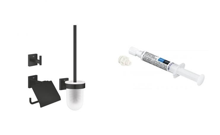 Set kit d'accessoires 3 en 1 Grohe Start Cube 411232430, colle Grohe QuickGlue 41127000