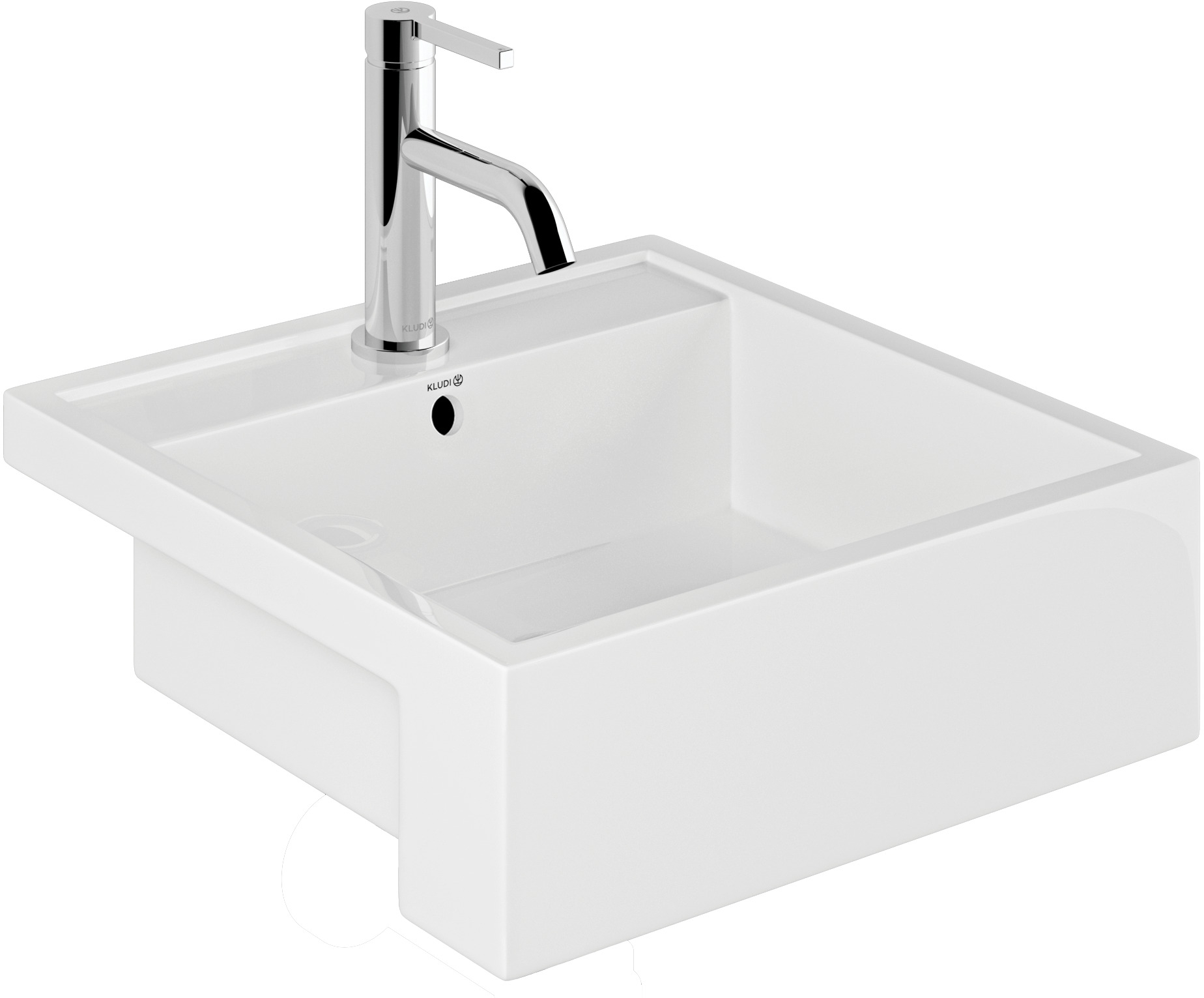 Kludi Resa lavabo 46x46 cm carrée encastrée blanc 57W0143