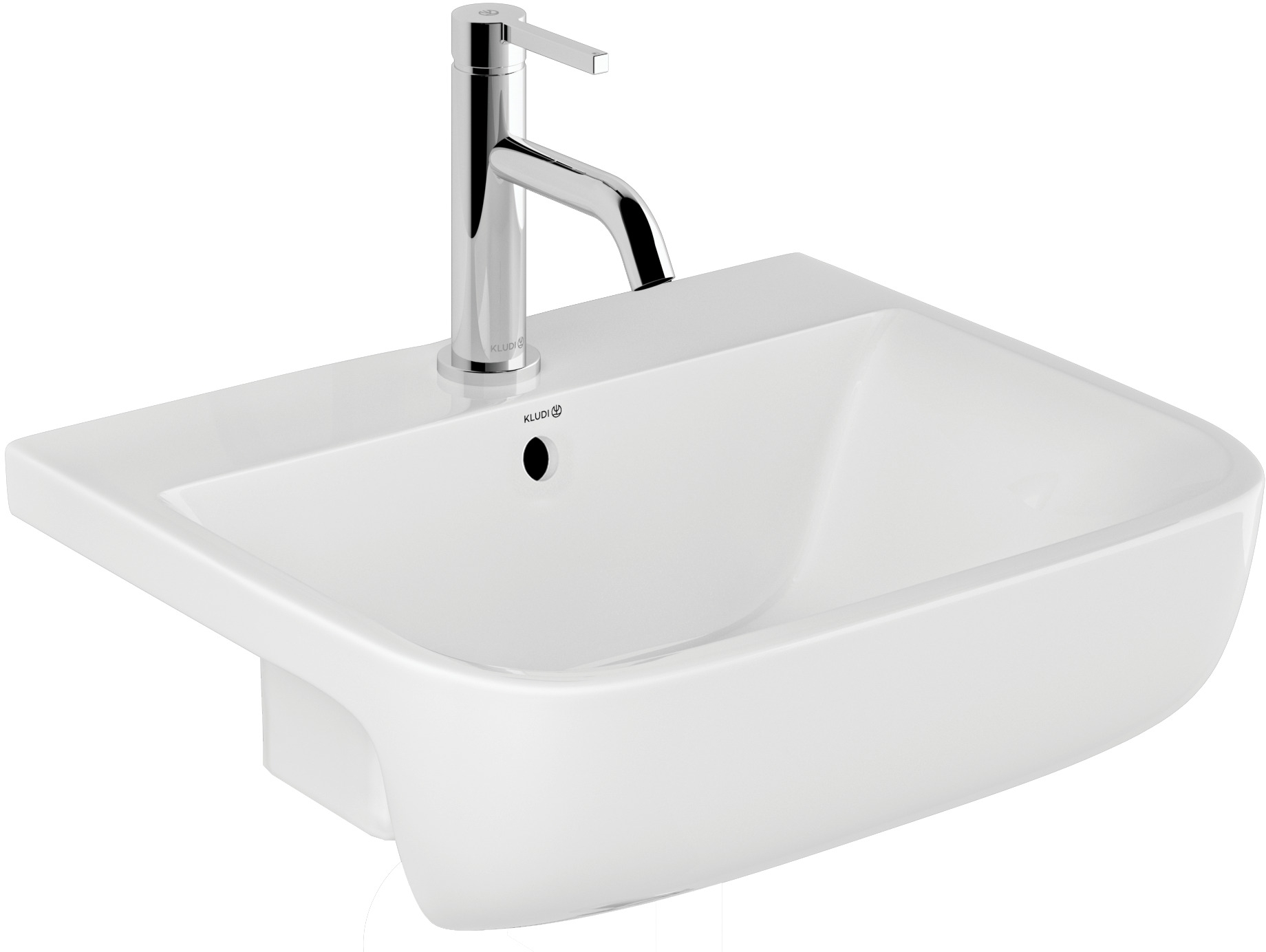 Kludi Resa lavabo 52x46 cm rectangulaire encastrée blanc brillant 57W0343
