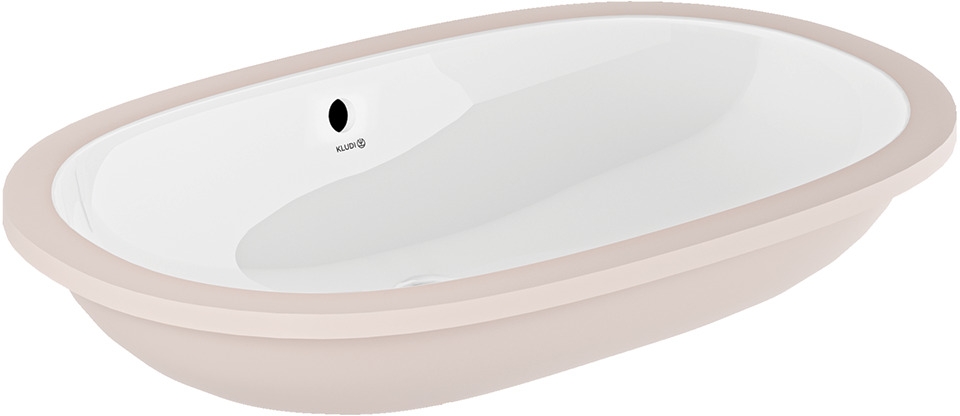 Kludi Resa lavabo 60x36 cm ovale sous plan blanc 59W0443