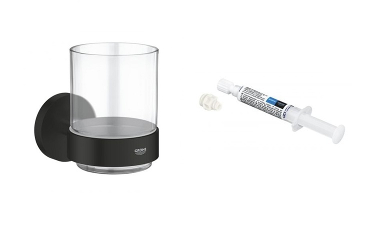 Set gobelet pour brosse à dents Grohe Start 411942430, colle Grohe QuickGlue 41127000