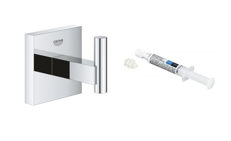 Set porte-serviettes Grohe Start Cube 40961000, colle Grohe QuickGlue 41127000