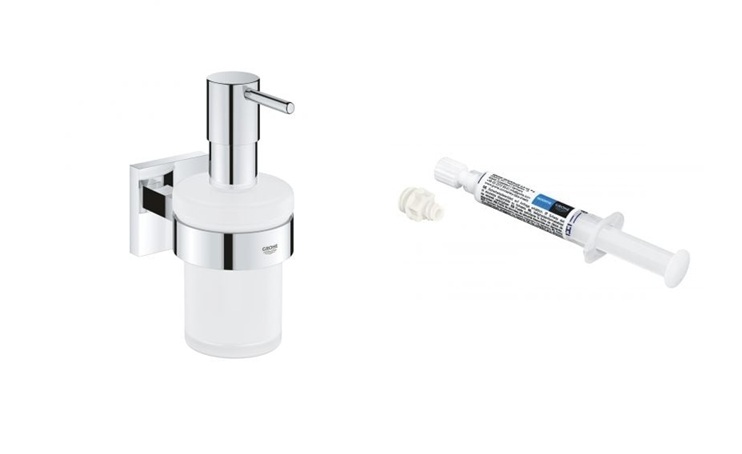 Set distributeur de savon Grohe Start Cube 41098000, colle Grohe QuickGlue 41127000