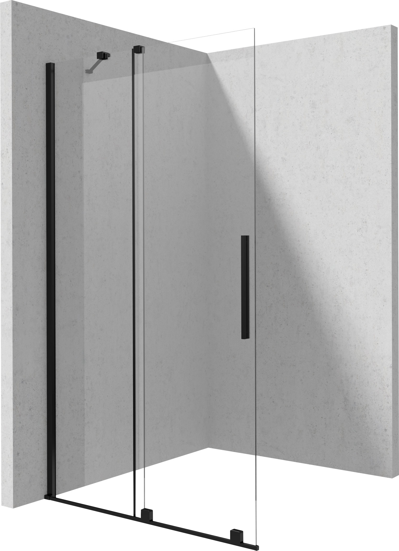 Deante Prizma paroi de douche walk-in 80 cm noir mat/verre transparent KTJN_38R