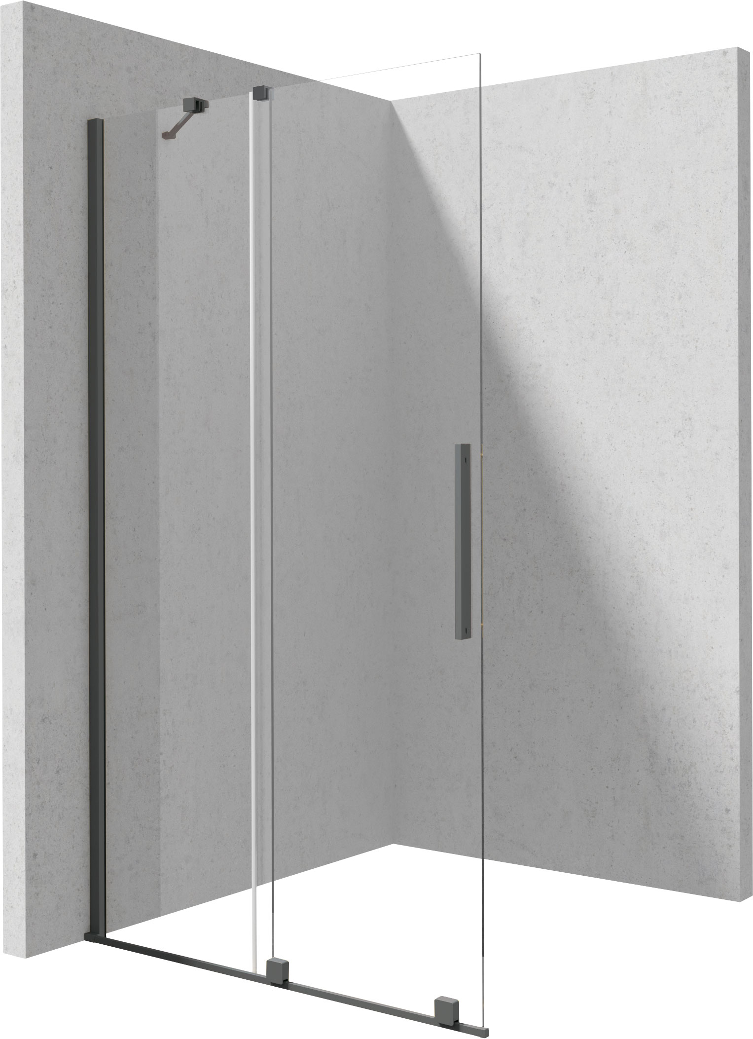 Deante Prizma paroi de douche walk-in 80 cm graphite mat/verre transparent KTJD_38R