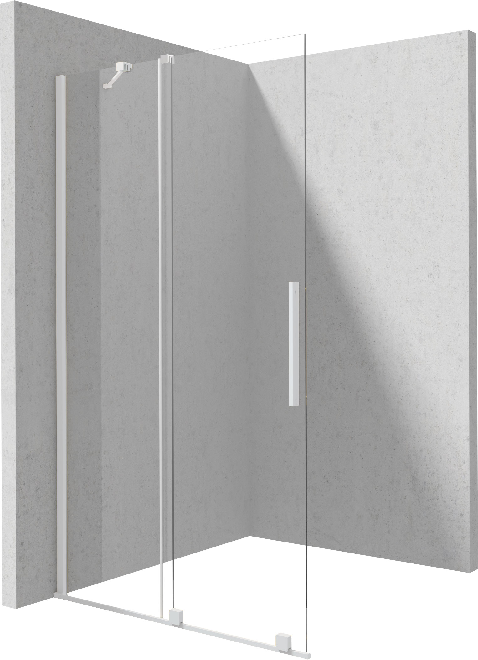 Deante Prizma paroi de douche walk-in 80 cm blanc mat/verre transparent KTJA_38R