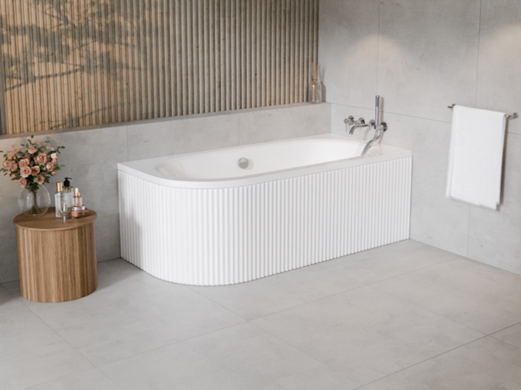 Set baignoire d’angle Besco Avita #WAV-160-NP, habillage de baignoire Besco Avita OAV-160-NSR