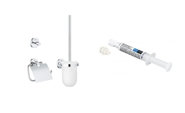 Set kit d'accessoires 3 en 1 Grohe Start 41204000, colle Grohe QuickGlue 41127000