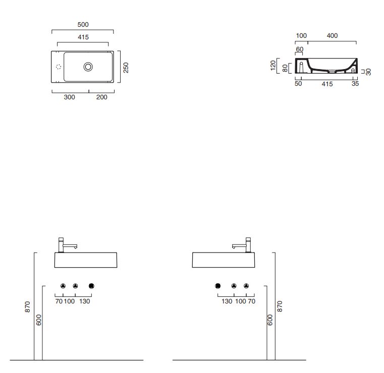 Catalano Premium lavabo 50x25 cm rectangulaire classique blanc 0220521001