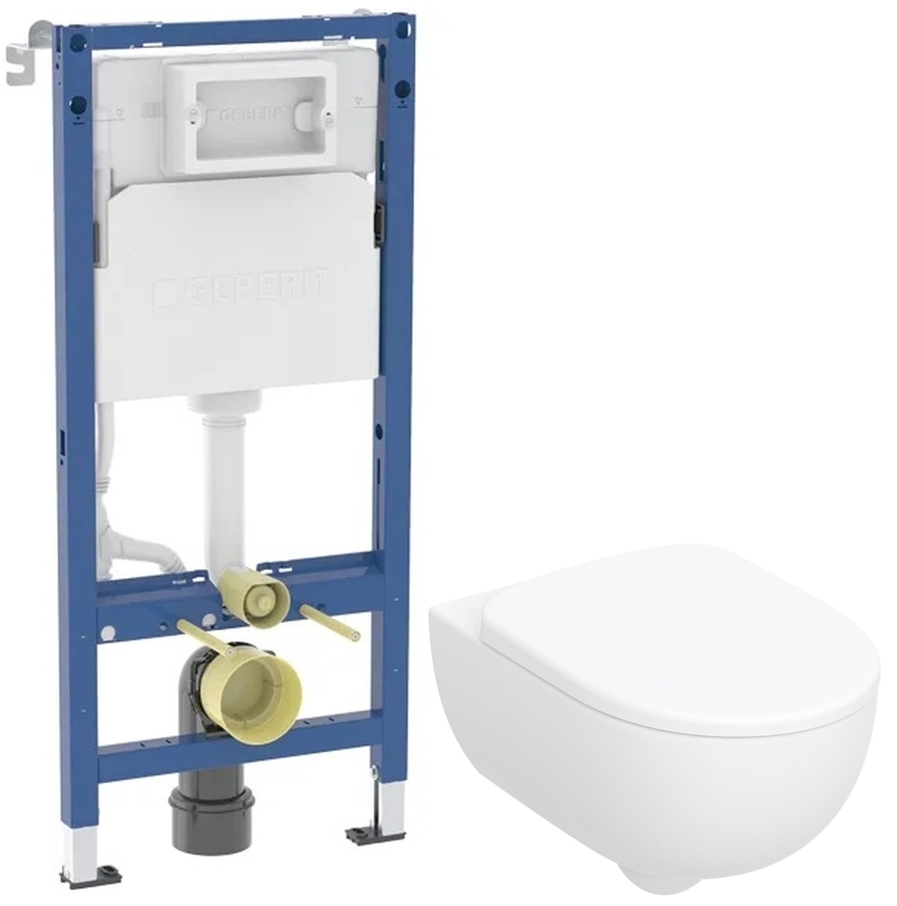 Set cuvette WC avec abattant à descente lente Geberit Selnova Premium 502.793.00.1, châssis encastré Geberit Duofix 111.170.00.2