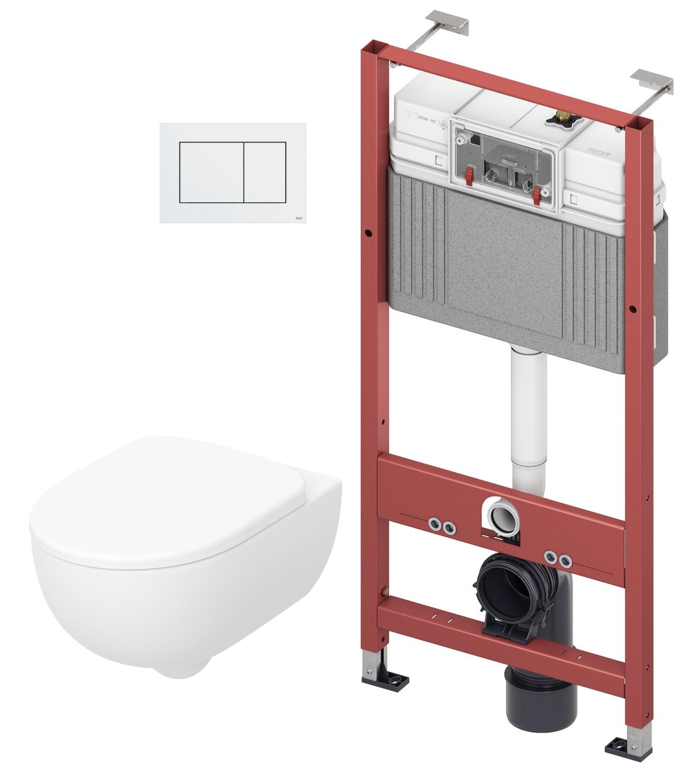 Set cuvette WC avec abattant à descente lente Geberit Selnova Premium 502.793.00.1, châssis encastré Tece Base 9400407, 9.240.400