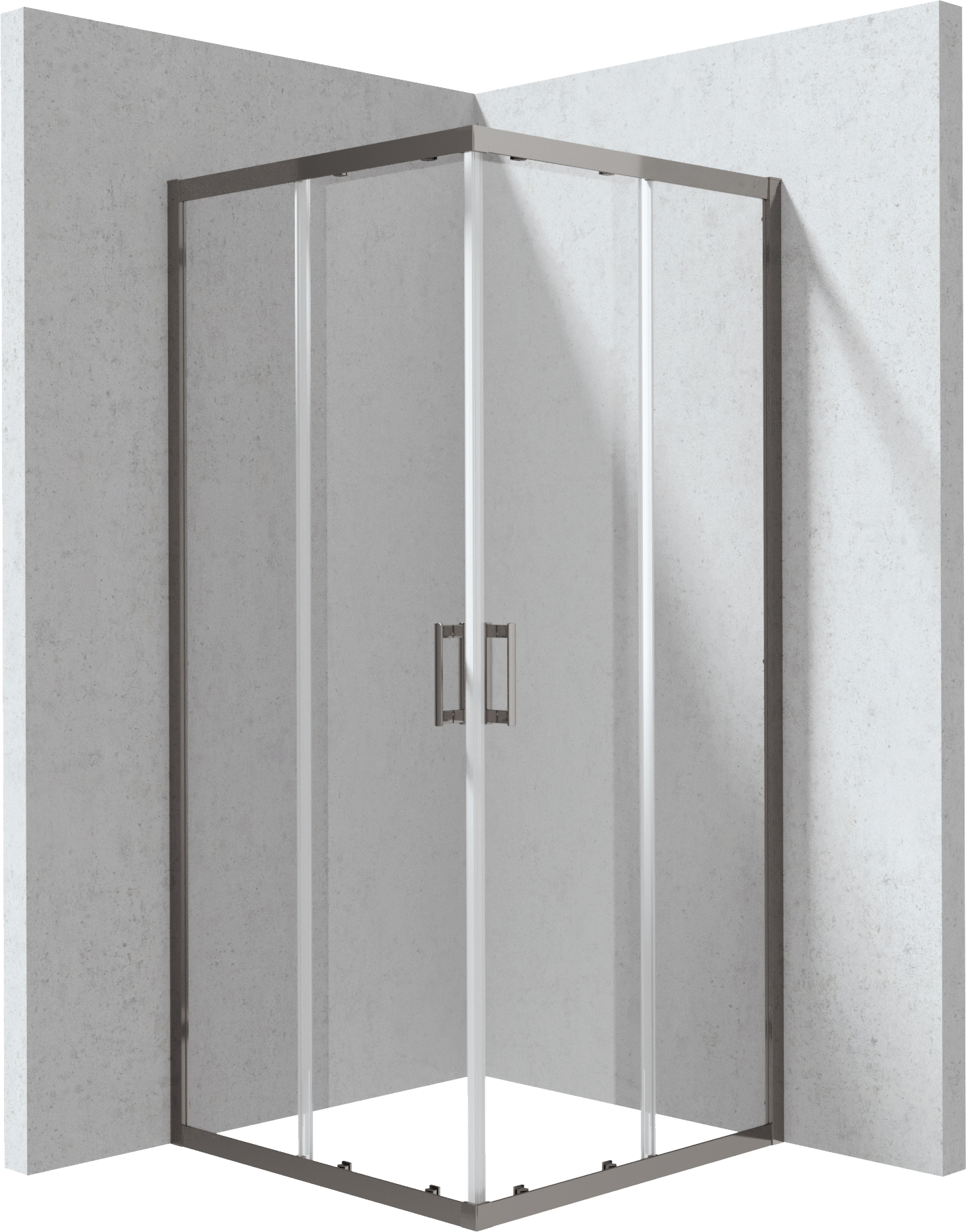 Deante Funkia Evo cabine de douche 80x80 cm carrée graphite brossé/verre transparent KYC_D088P