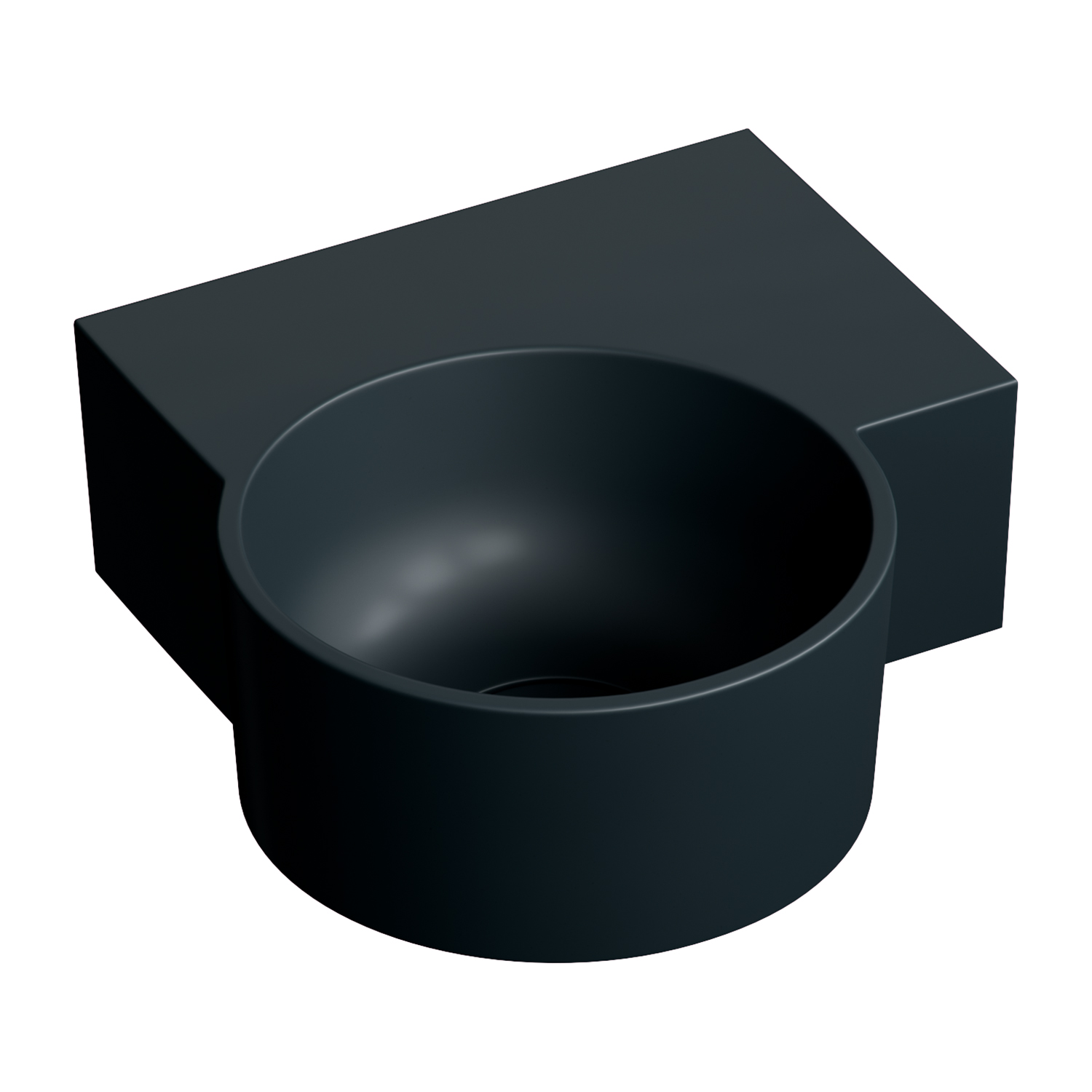 Omnires Ovo M+ lavabo 33x34 cm d'angle classique-à poser noir mat OVO335UWPBLV