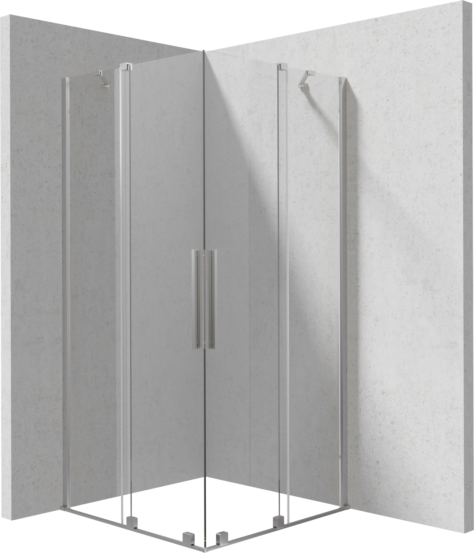 Deante Prizma cabine de douche 80x80 cm carrée brossé/verre transparent KPNFP08P08