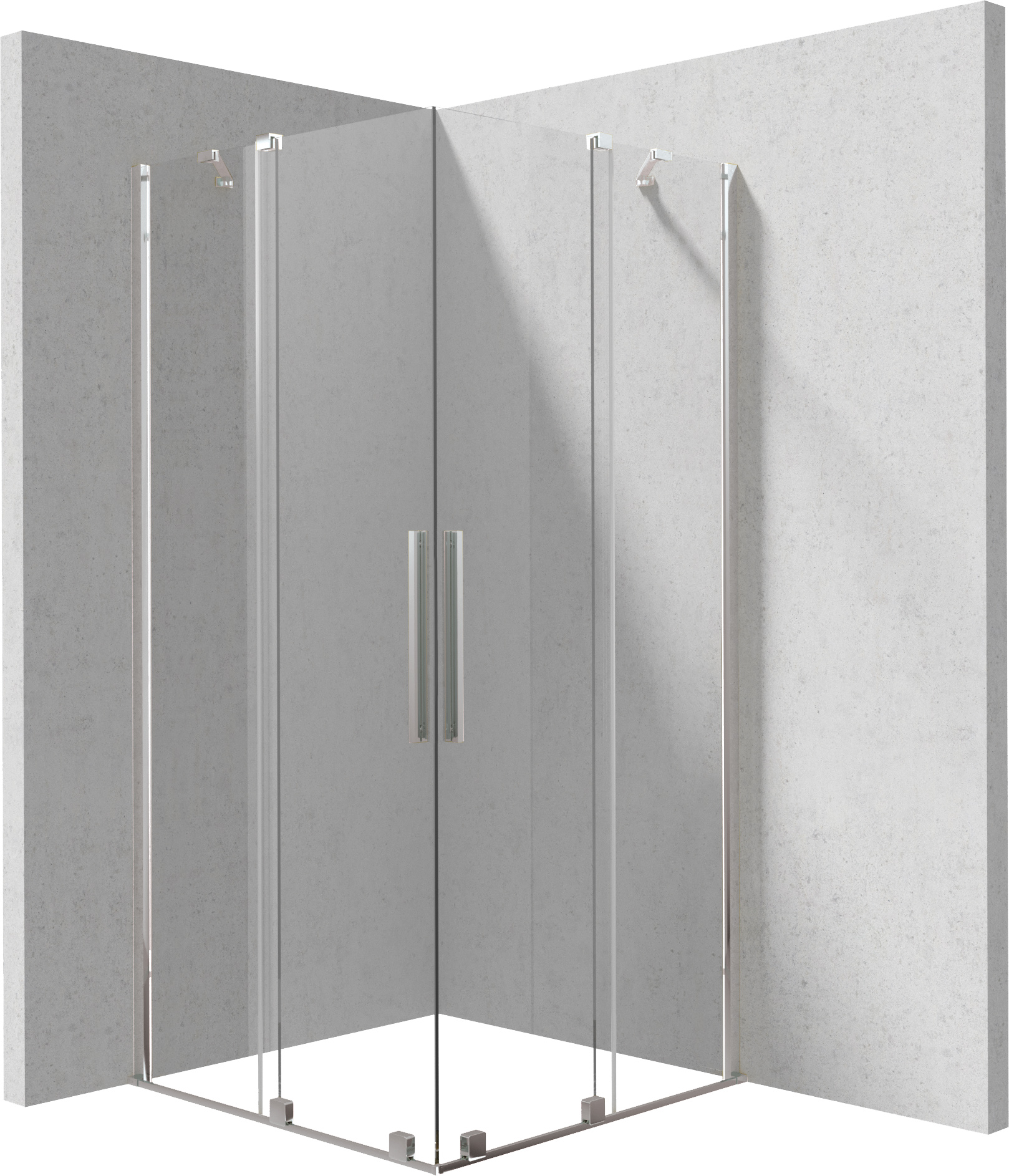 Deante Prizma cabine de douche 80x80 cm carrée chrome brillant/verre transparent KPN0P08P08