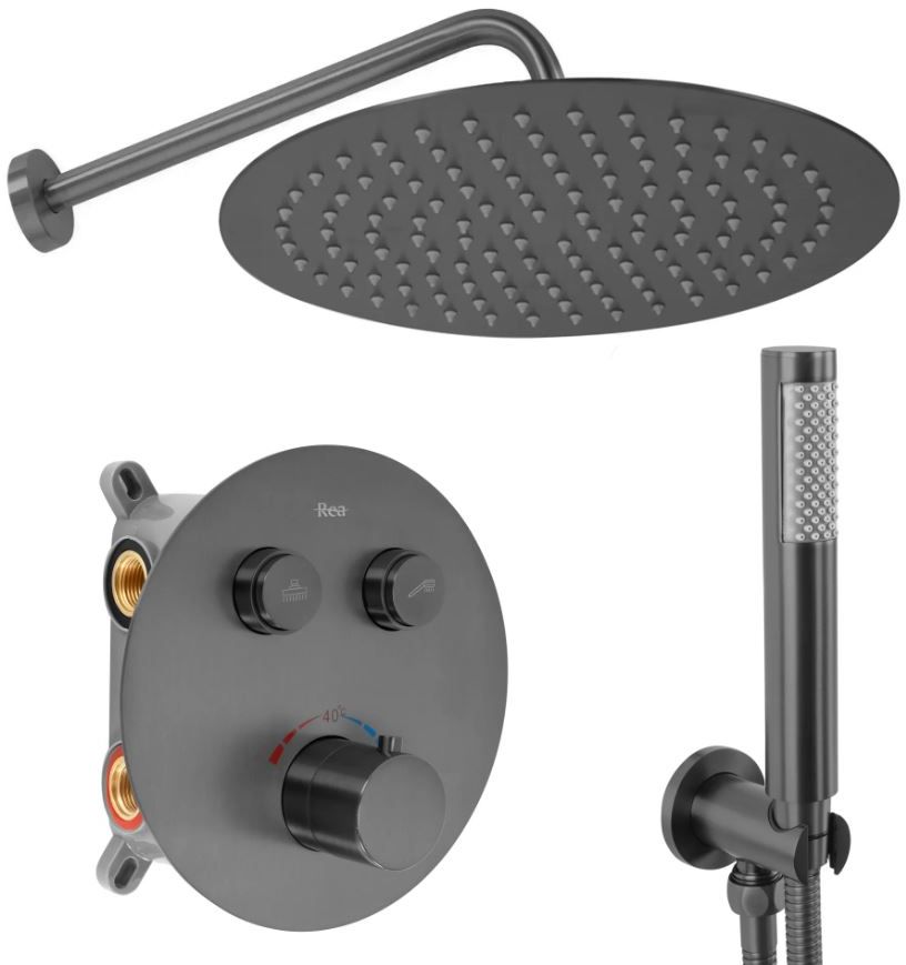Rea Lungo ensemble de douche encastré avec thermostat oui || REA-P6385