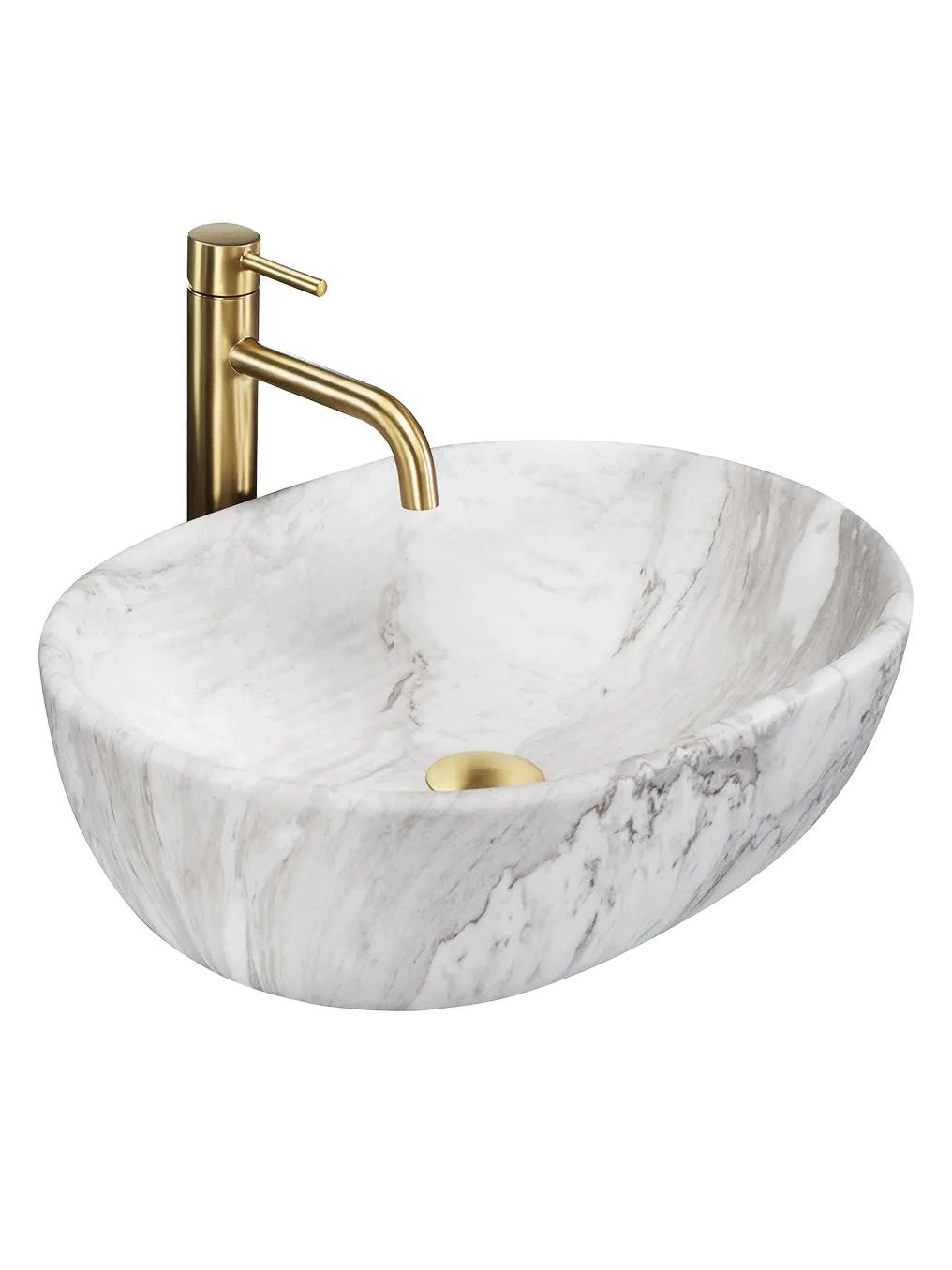 Rea Amelia lavabo 48x34.5 cm rectangulaire à poser gris/pierre REA-U8489