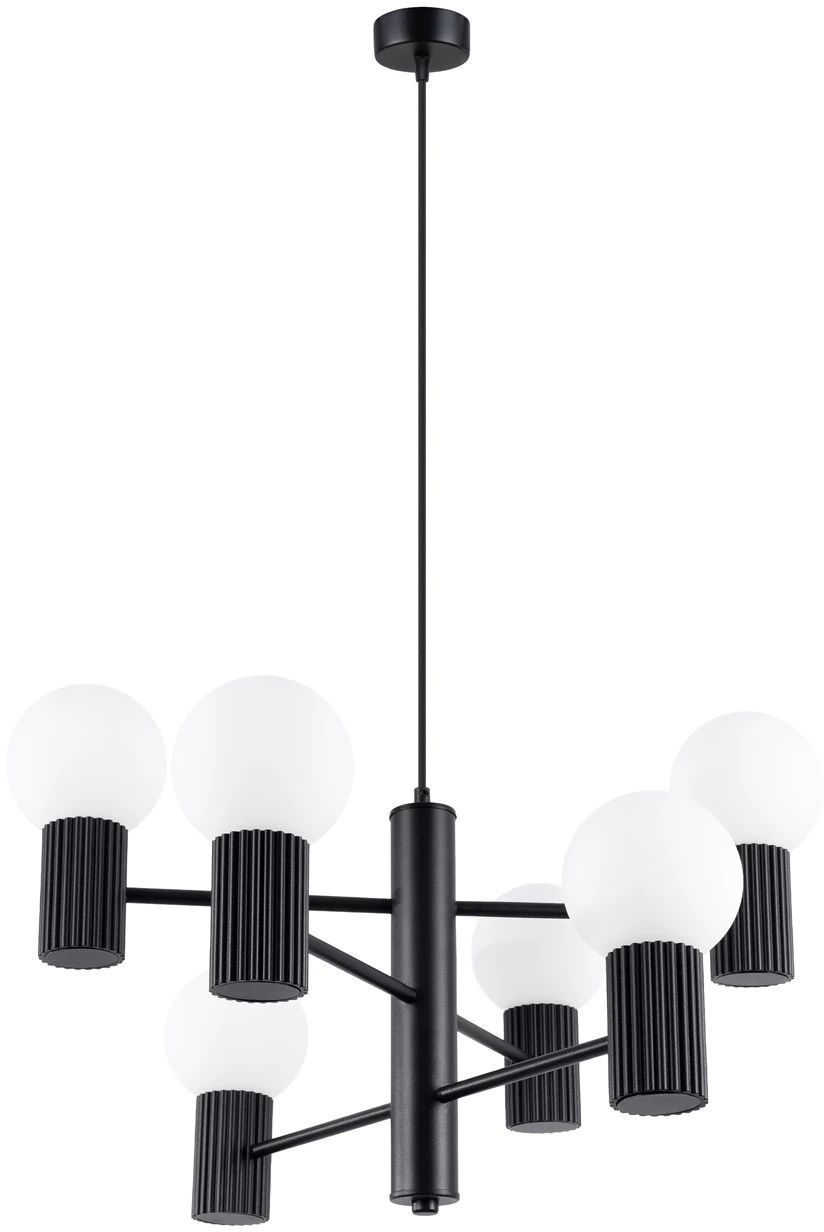 Sollux Lighting Halo lampe suspendue 6x8 W noir SL.1830