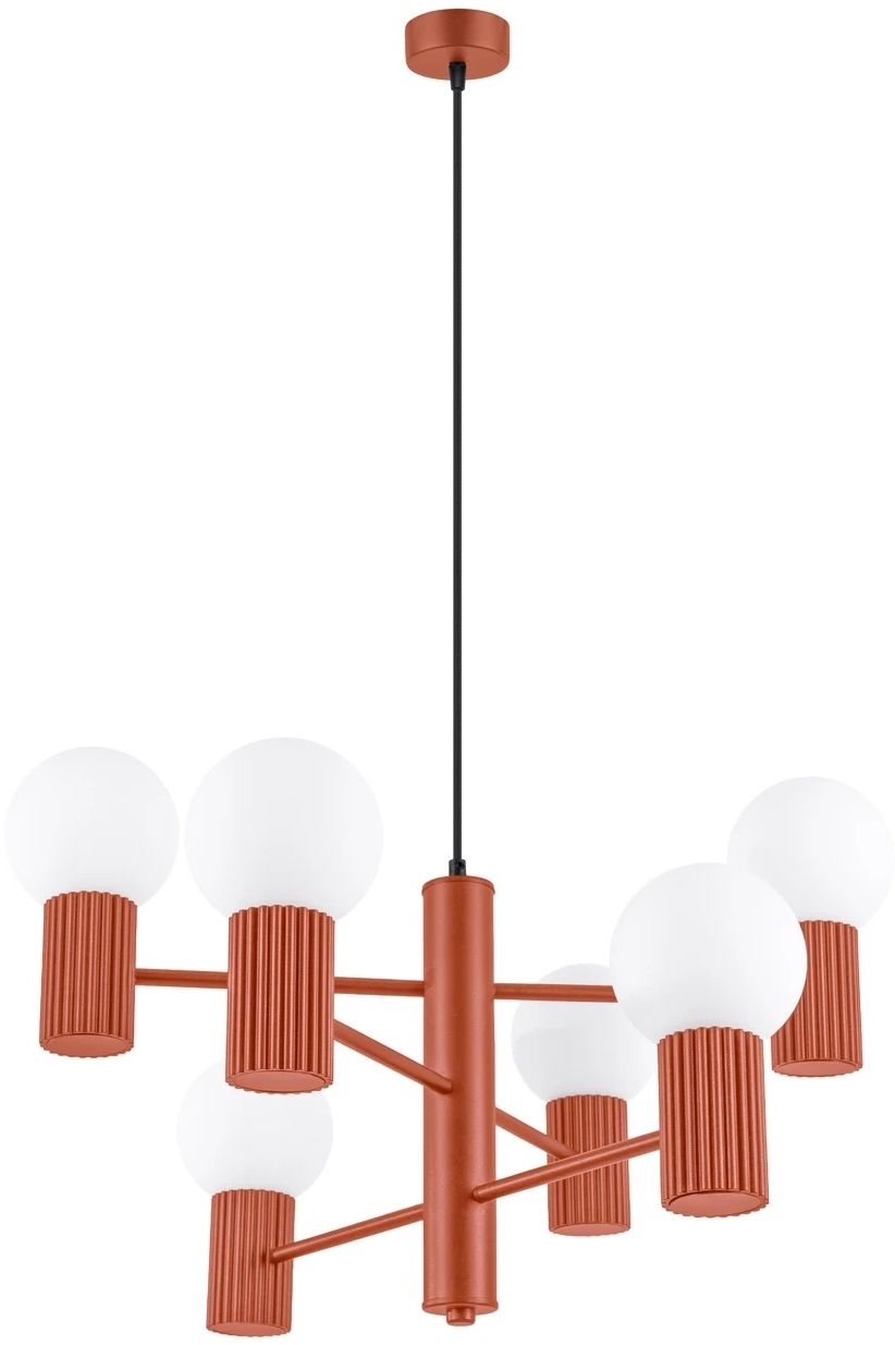 Sollux Lighting Halo lampe suspendue 6x8 W rouge SL.1833