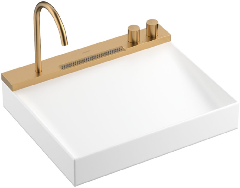 Hansgrohe Avalegra lavabo avec mitigeur 58x47.5 cm rectangulaire classique-encastrée blanc brillant 22472140