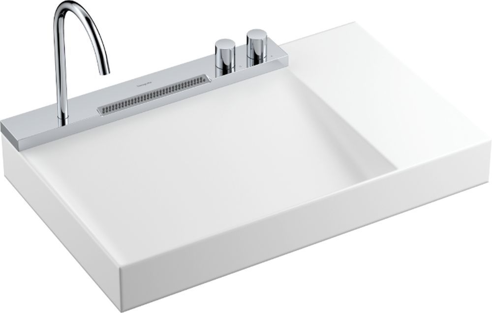 Hansgrohe Avalegra lavabo avec mitigeur 78x47.5 cm rectangulaire classique-encastrée blanc brillant 22473000