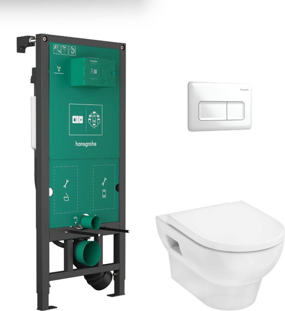 Hansgrohe GladeLake S kit cuvette avec abattant, châssis et bouton 60301450